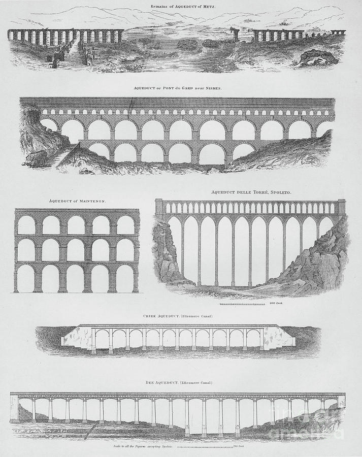 Aqueducts Drawing by Print Collector