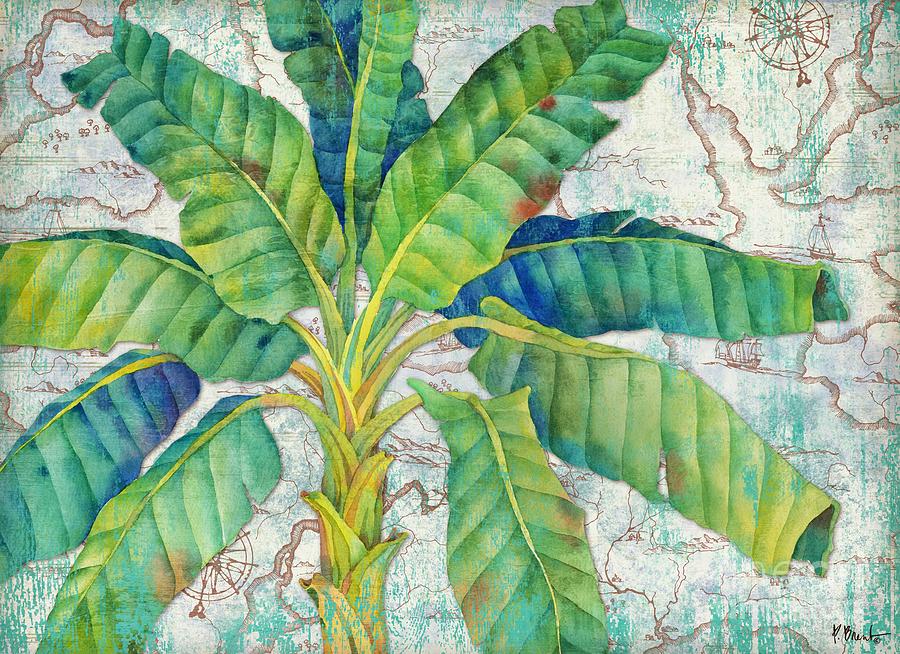 Map Painting - Aqueous Palm Horizontal II by Paul Brent