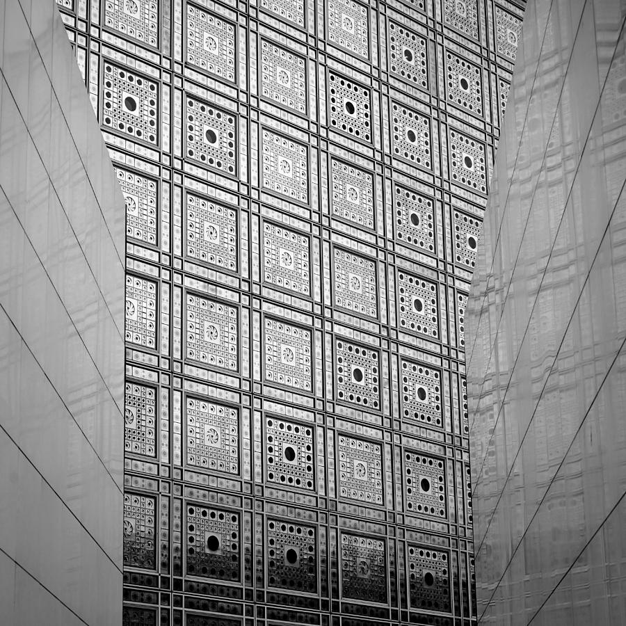 Arab World Institute Paris bw Photograph by Andrew Fare