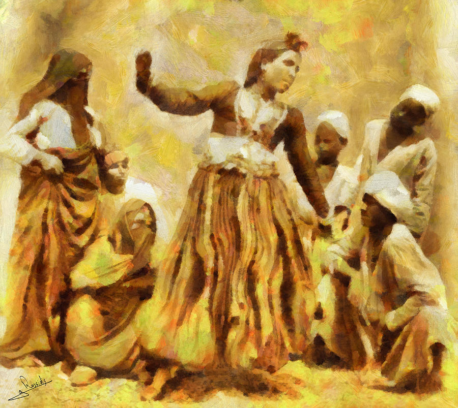 Arabs dance Painting by George Rossidis