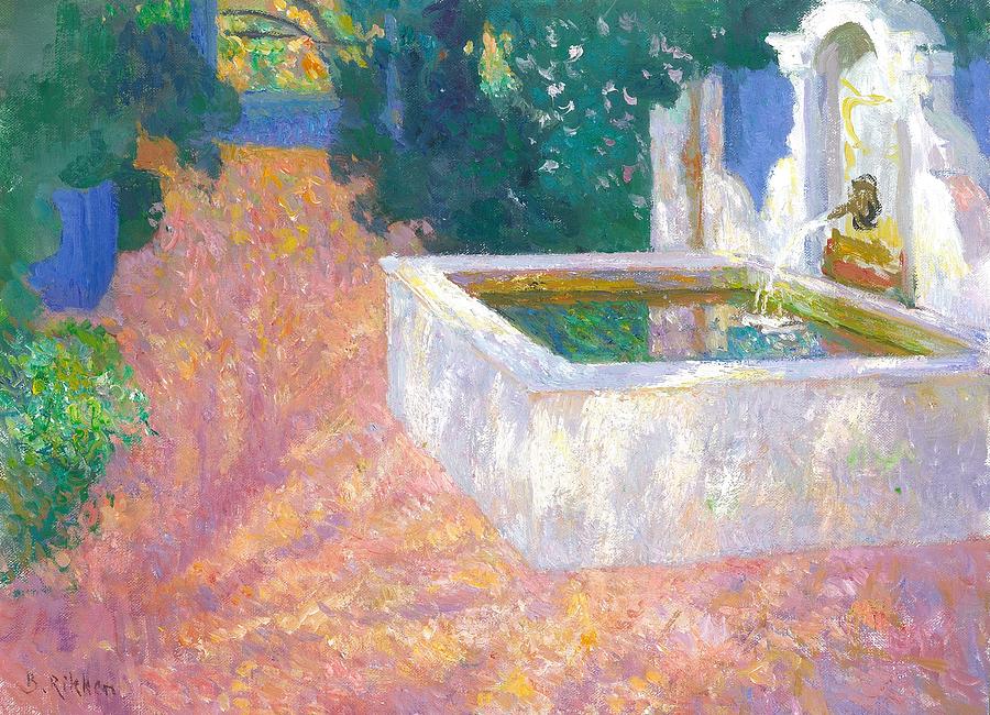 Arabian Painting - Arabian Fountain At The Albarda Garden by Ben Rikken Arabian Painting - Arabian Fountain At The Albarda Garden by Ben Rikken