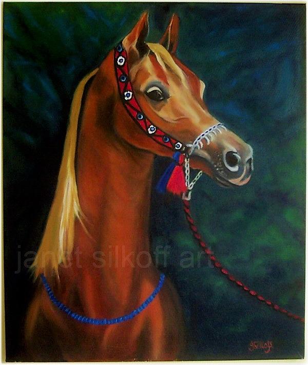 Horse Painting - Arabian Horse by Janet Silkoff Horse Painting - Arabian Horse by Janet Silkoff