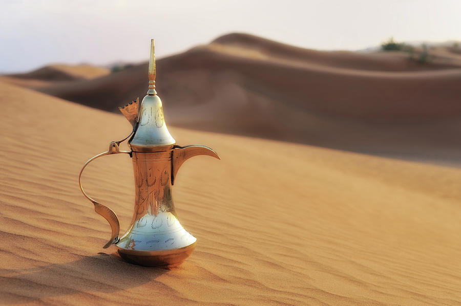 Arabic Styled Coffee Pot In The Desert Photograph by Dblight