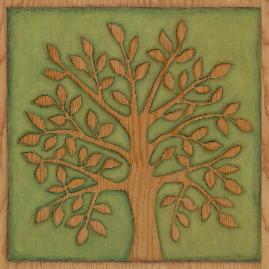 Tree Painting - Arbor Woodcut I by Megan Meagher