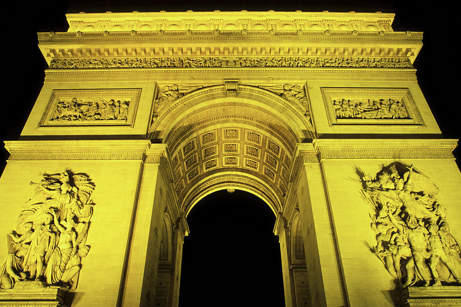 Arc De Triomphe, Illuminated At Night Photograph by Hisham Ibrahim