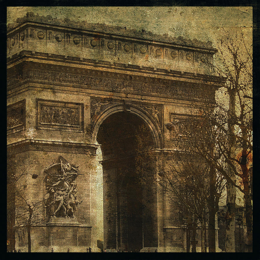 Landmark Digital Art - Arc De Triomphe by John W. Golden