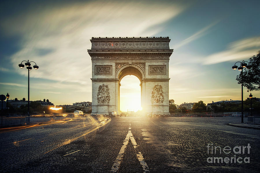Arc De Triomphe Sunrise Photograph by Stanley Chen Xi, Landscape And Architecture Photographer