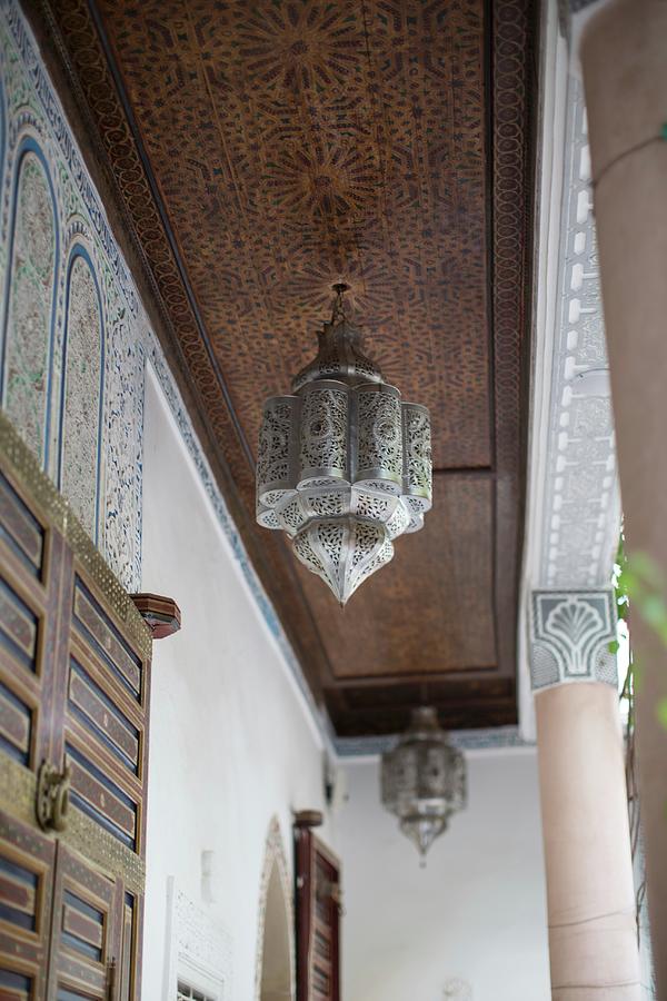 Arcade With Arabian-style Pendant Lamps Photograph by Carine Lutt