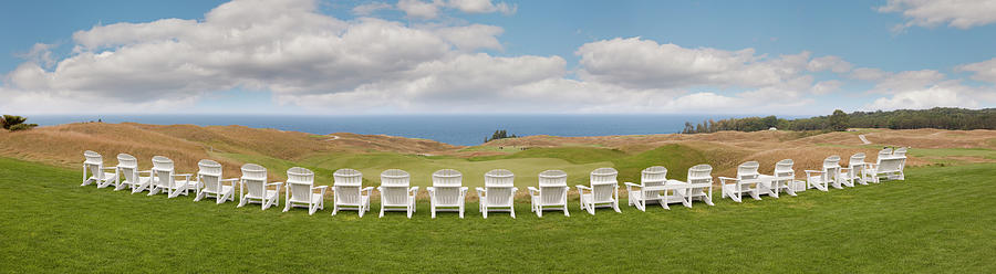 Chairs Photograph - Arcadia Bluff Panorama, Arcadia, Michigan ?10 by Monte Nagler