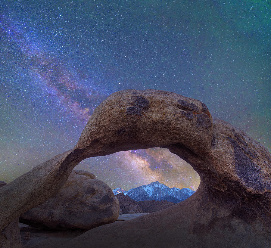Arch And Milky Way, Alabama Hills, Sierra Nevada, California Photograph by Tim Fitzharris