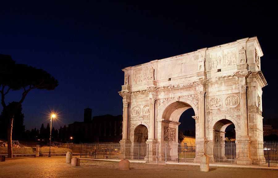 Arch Of Constantine Lit Up At Night Digital Art by Walter Zerla | Fine ...