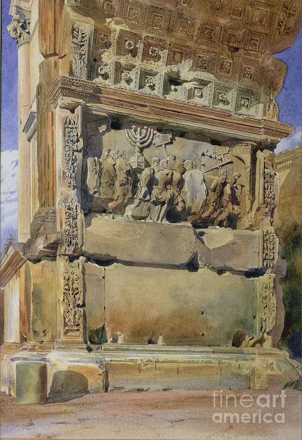 Arch Of Titus, Rome, 1842 Painting by Thomas Hartley Cromek