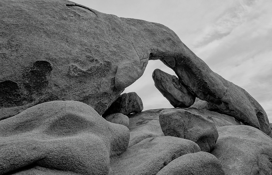 Arch Rock - Black and White Photograph by Loree Johnson