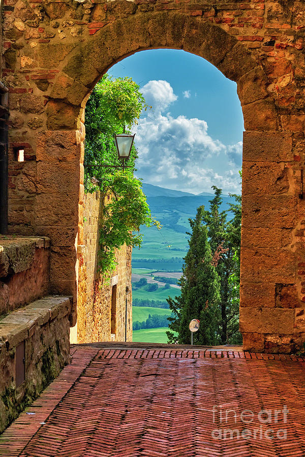 Arch with the View of the Tuscan Countryside Photograph by George Oze