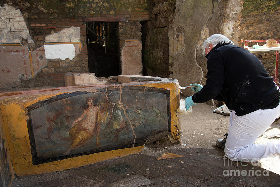 Archaeologist Excavating Fresco On Ancient Roman Food Stand Photograph by Pasquale Sorrentino/science Photo Library Archaeologist Excavating Fresco On Ancient Roman Food Stand Photograph by Pasquale Sorrentino/science Photo Library