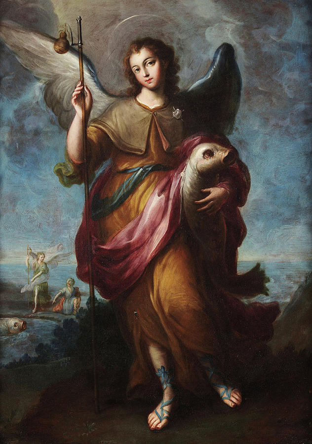 Archangel Raphael Painting by Miguel Cabrera
