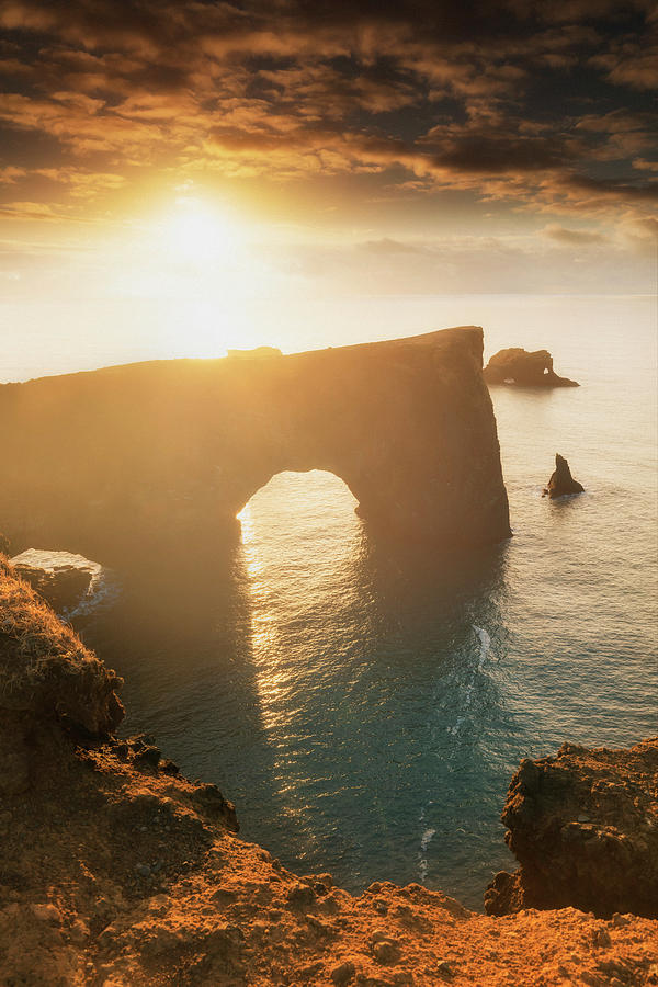 Arched Shaped Sea Stack, Iceland Digital Art by Maurizio Rellini
