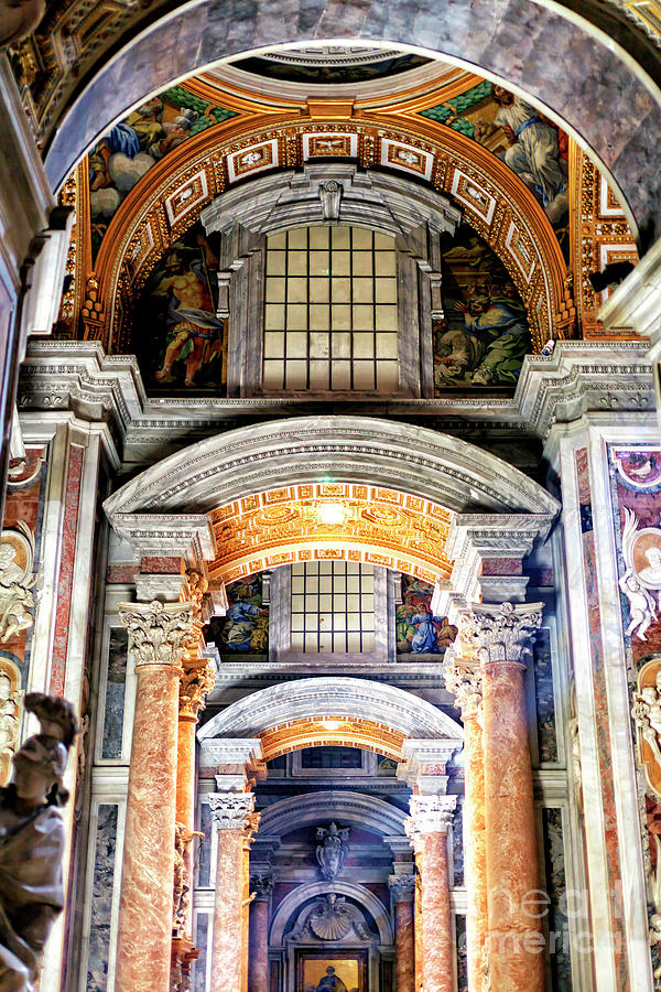 Arches at Saint Peters Basilica in Vatican City Photograph by John Rizzuto