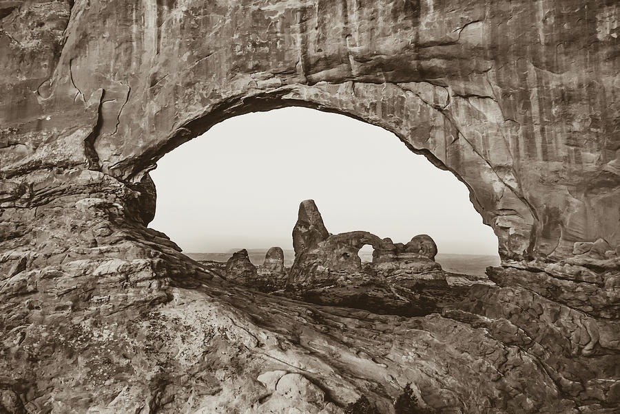 Arches National Park Sepia Landscape Photograph by Gregory Ballos