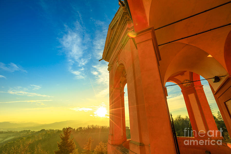 Arches of Madonna di San Luca sunset Photograph by Benny Marty