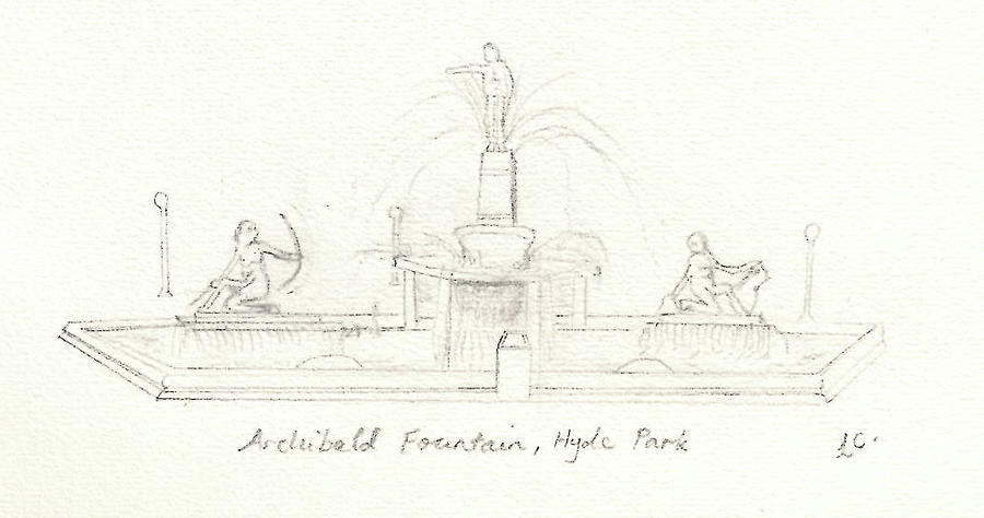 Archibald Fountain Drawing by Lisa Christian - Fine Art America