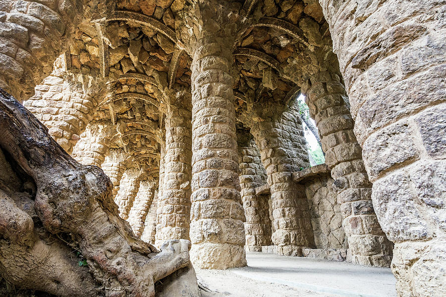 Architectural Art By Antoni Gaudi In Parque Gell In Barcelona, Spain Photograph by Manuel Bischof