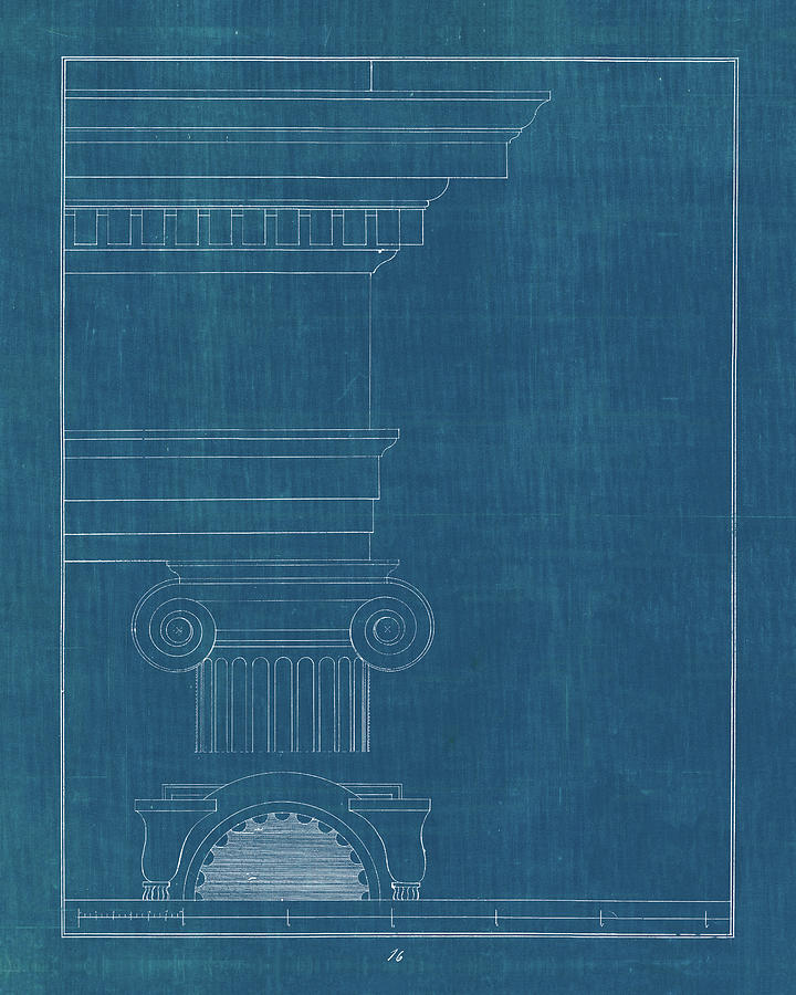 Architecture Painting - Architectural Columns I Blueprint by Wild Apple Portfolio