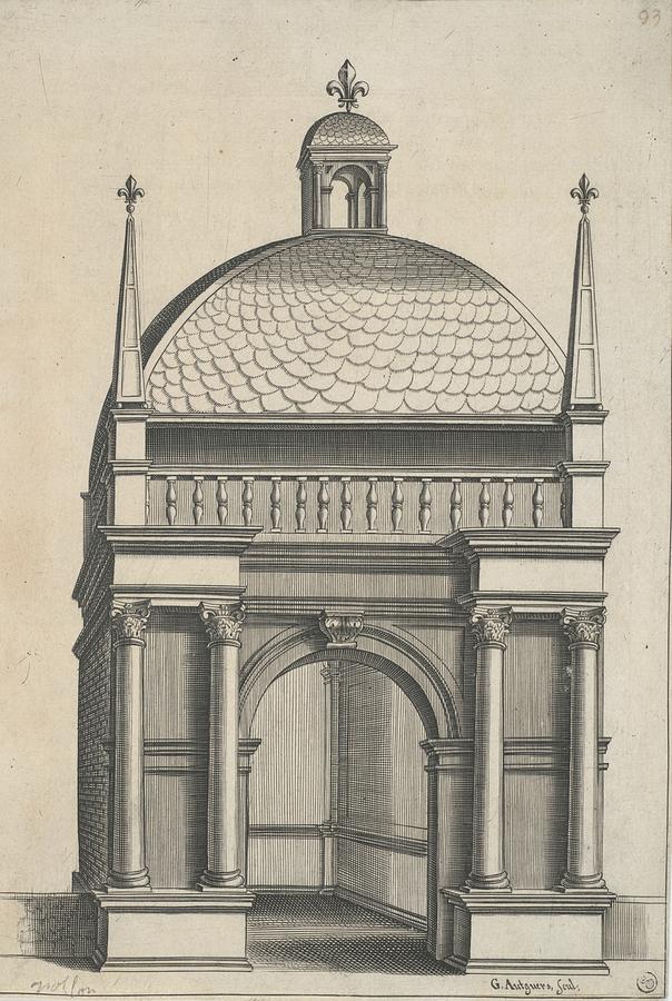 Architectural Design For An Arch And Dome Drawing by G. Autguers - Fine ...