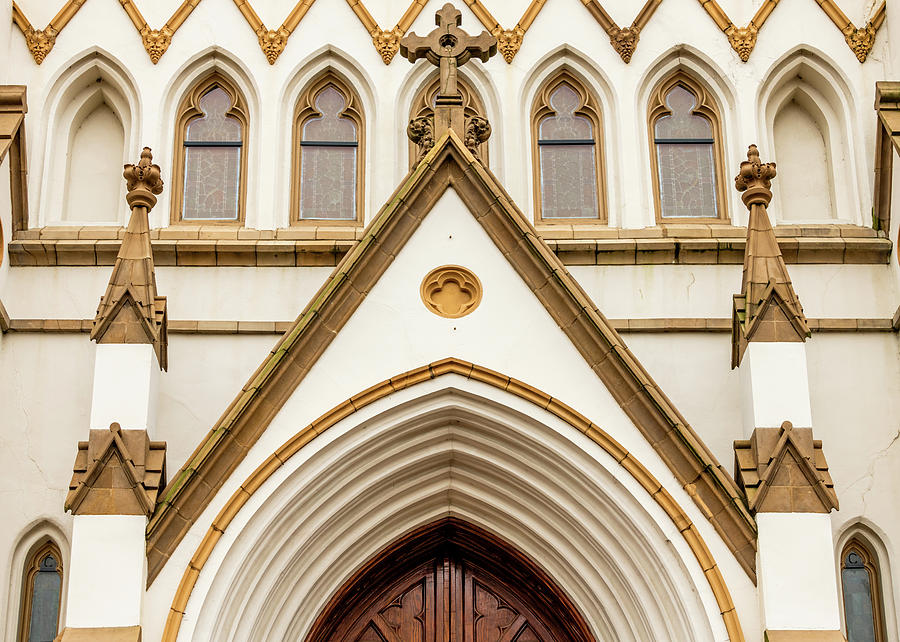 Saint John the Baptist Cathedral Door Detail, Savannah Photograph by Marcy Wielfaert