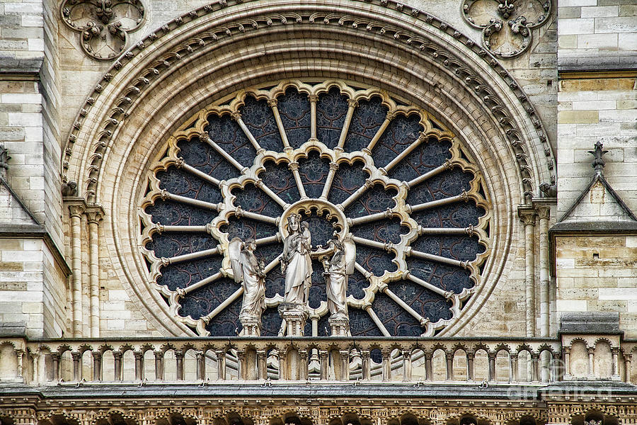 Paris Photograph - Architectural Details Cathedral Notre Dame de Paris France by Wayne Moran