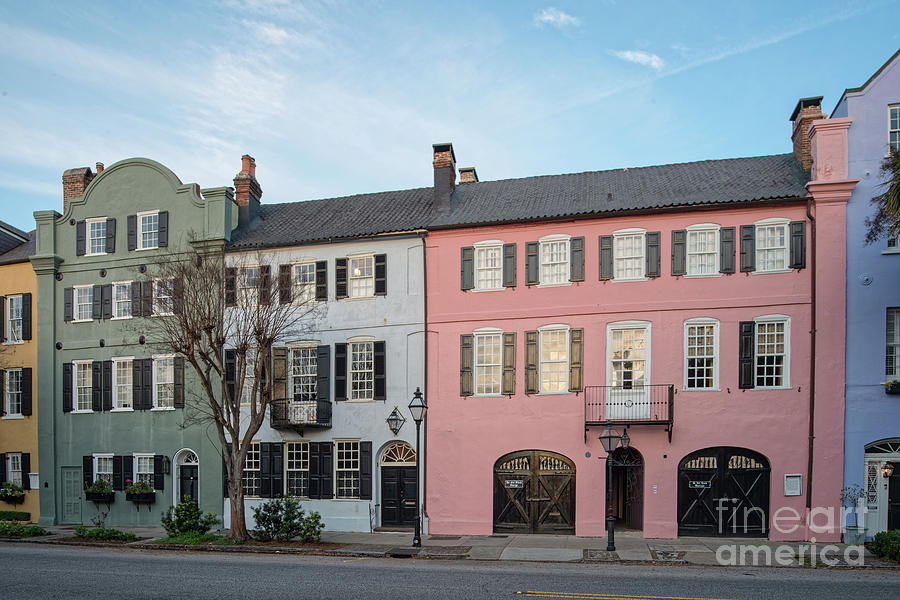 Architecture Photograph - Architectural Photograph of Rainbow Row on East Bay Street - Charleston South Carolina by Silvio Ligutti