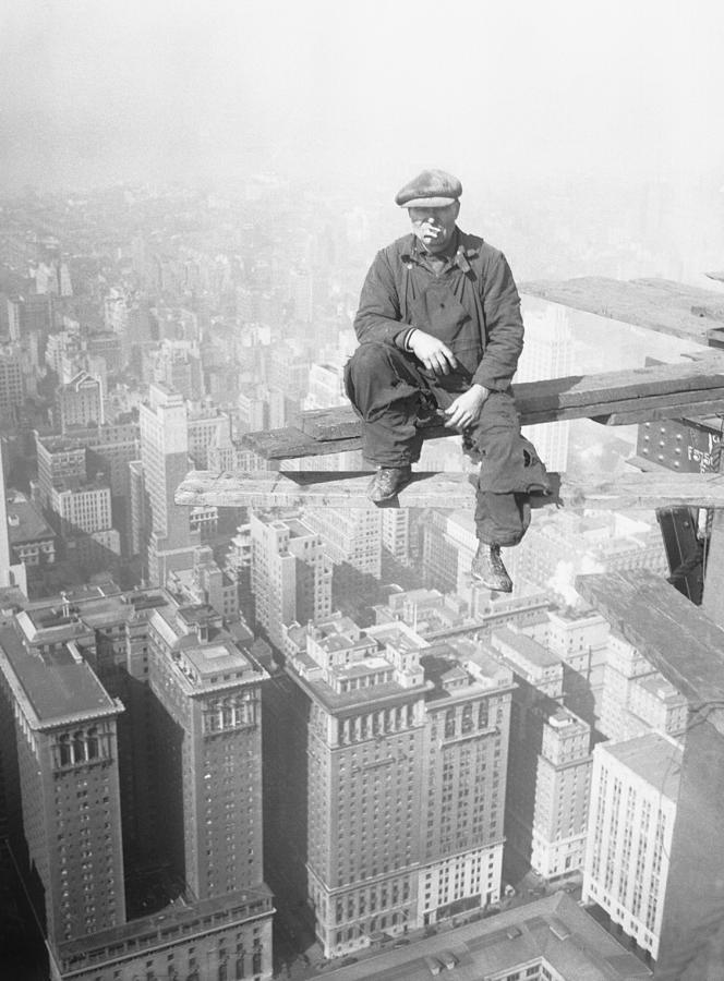 Architectural Worker On Skyscraper Beam Photograph by Bettmann