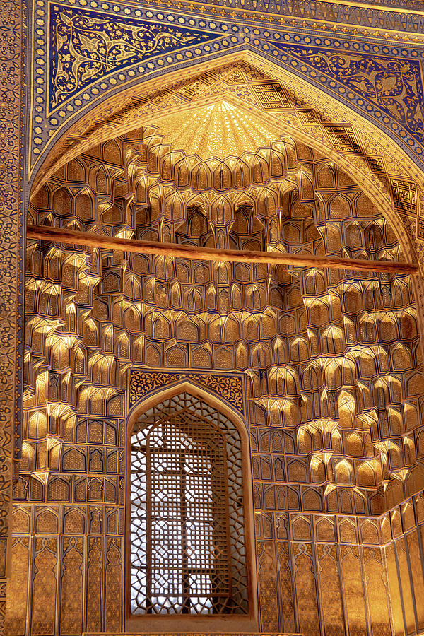 Architecture details at Gur Emir, Samarkand, Uzbekistan Photograph by Karen Foley