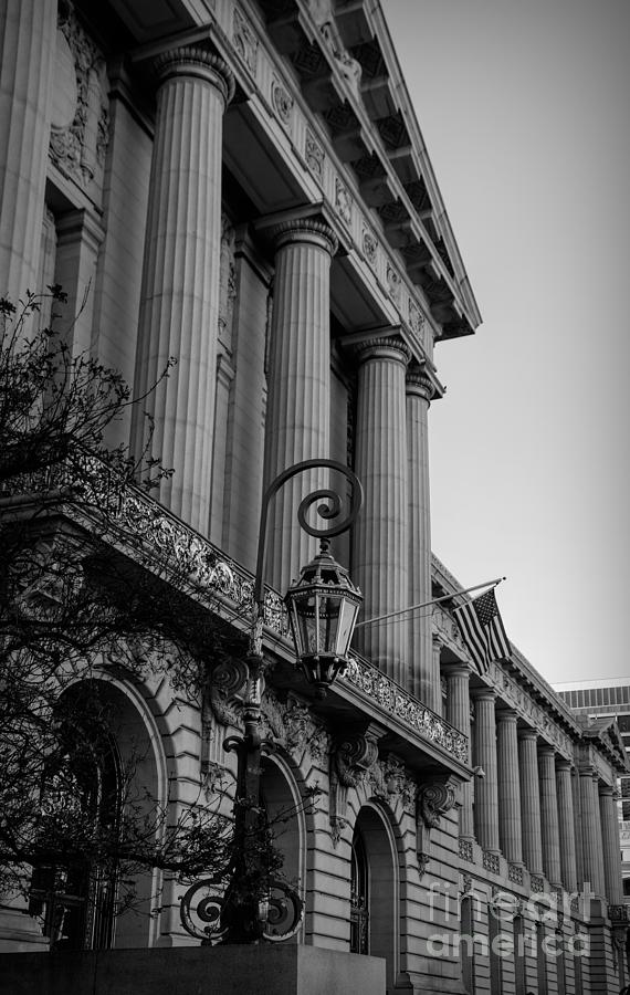 Architecture Exterior City Hall San Francisco BW Photograph by Chuck Kuhn
