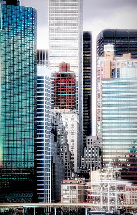 Architecture NY Tall Buildings  Digital Art by Chuck Kuhn