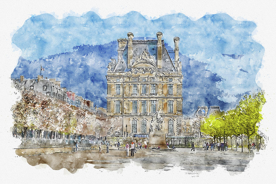 Architecture #watercolor #sketch #architecture #france Digital Art by TintoDesigns