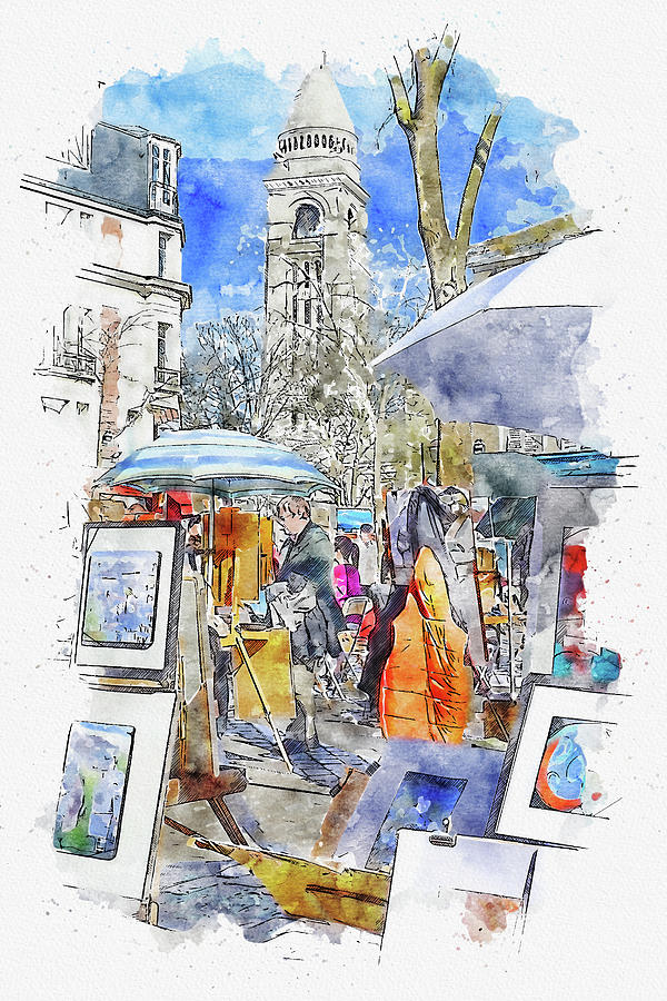 Architecture #watercolor #sketch #architecture #travel Digital Art by TintoDesigns