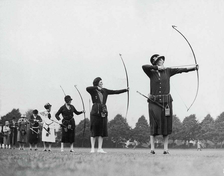 Archive Shot  Row Of Female Archers Photograph by Fpg