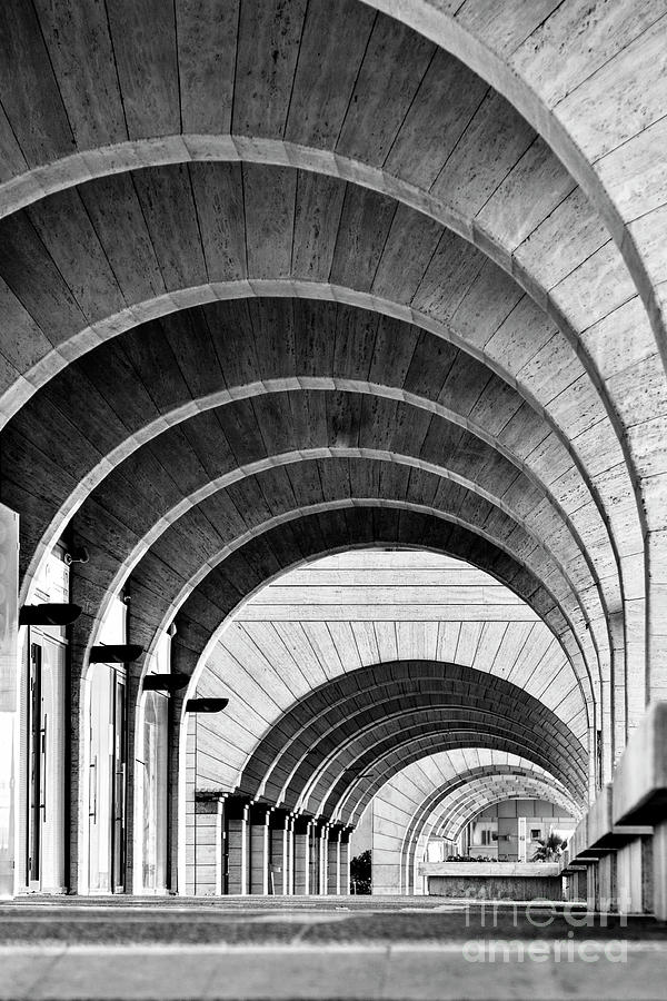 Architecture Photograph - Archway Arcade Modern building, by Rita Kapitulski