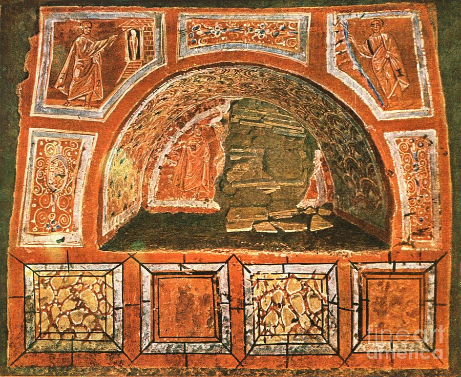 Arcosolium In The Catacomb Of Domitilla Drawing by Print Collector