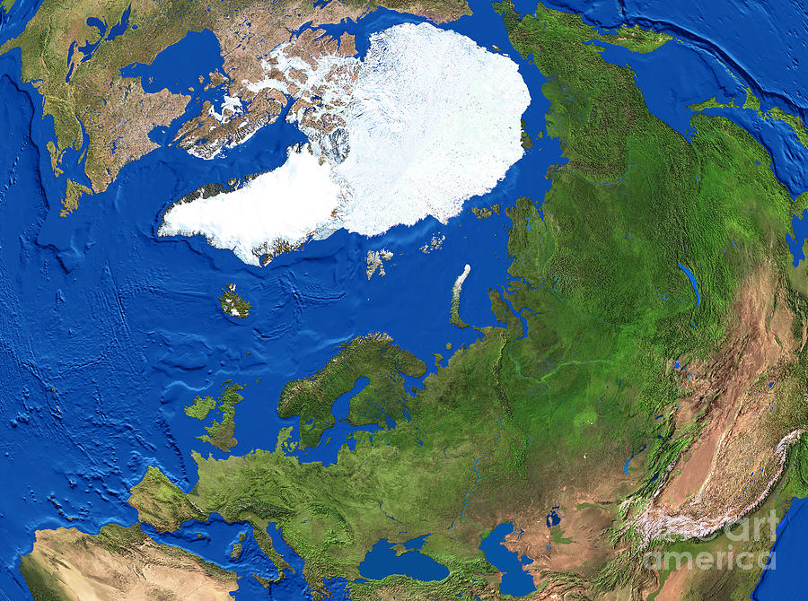 Arctic And Eurasia Photograph By Worldsat Internationalscience Photo Library Fine Art America