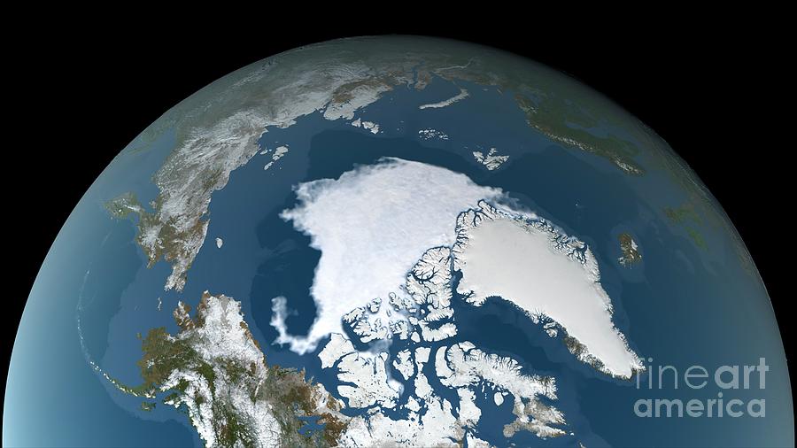 Arctic Ice Minimum Extent Photograph By Nasa's Scientific Visualization ...