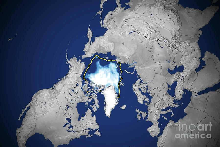 Arctic Ice Minimum Extent Photograph by Nasa/science Photo Library