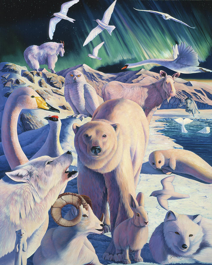 Polar Bear Painting - Arctic Mysteries by Graeme Stevenson Polar Bear Painting - Arctic Mysteries by Graeme Stevenson