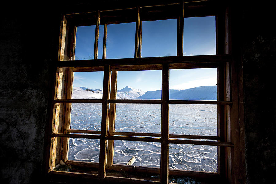 Arctic Sea With Ice At Spitzbergen Through A Window, Spitzbergen, Svalbard, Norway Photograph by Tom Lamm