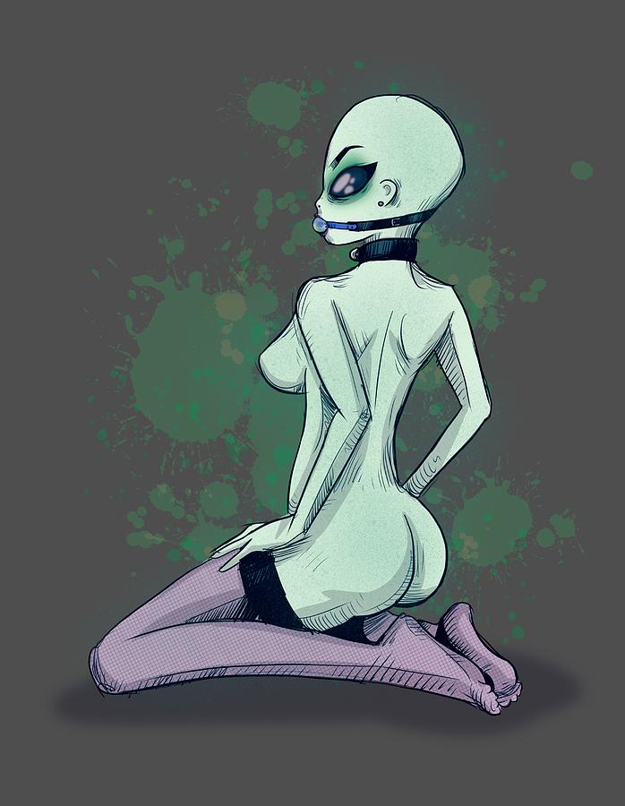 Area 51 Babe Drawing by Ludwig Van Bacon