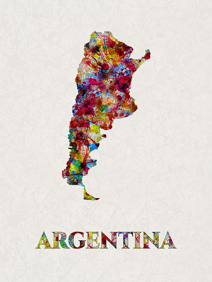 Argentina Water Color Map Artist Singh Mixed Media By Artguru Official Maps Pixels 9878