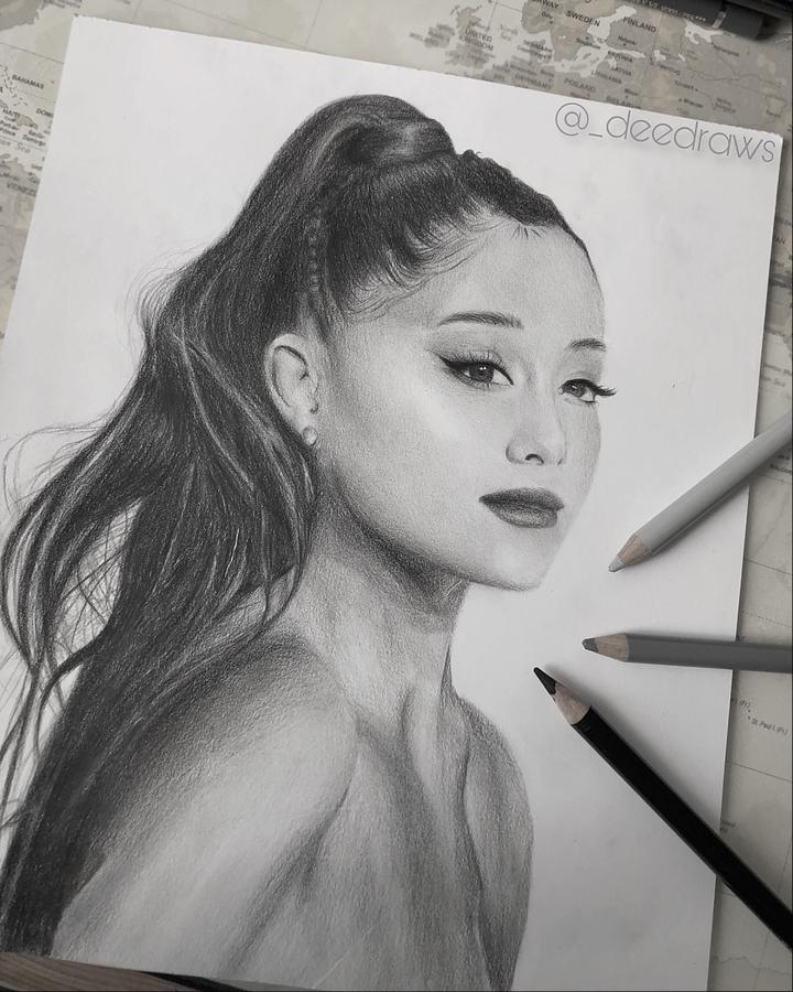 Ariana Grande Drawing by Deniz D | Fine Art America