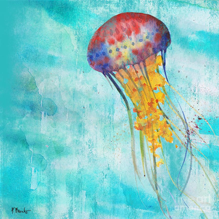 Watercolor Painting - Arianna Jellyfish I by Paul Brent