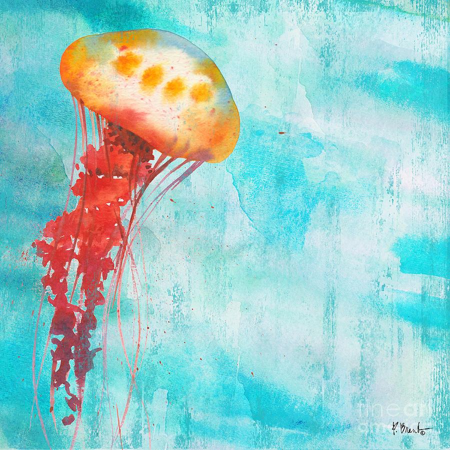 Watercolor Painting - Arianna Jellyfish II by Paul Brent